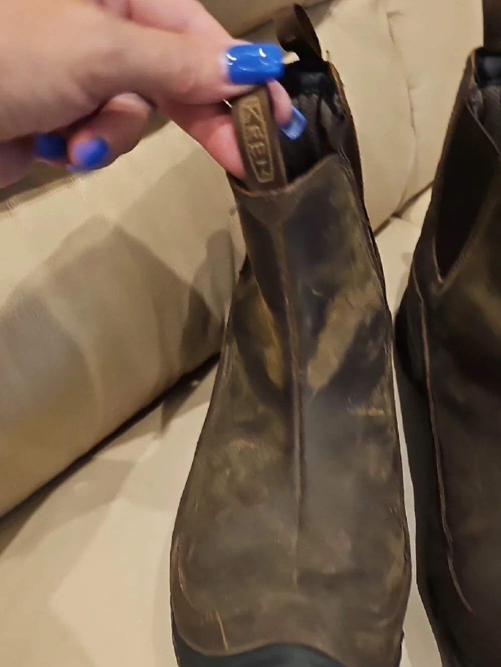 Keen Mens Brown Leather Chukka Pull-On Boots